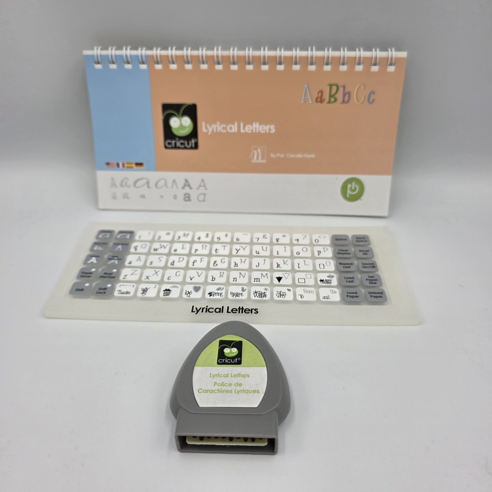Cricut Lyrical Letters Font Cartridge &‎ Keyboard Overlay & Manual